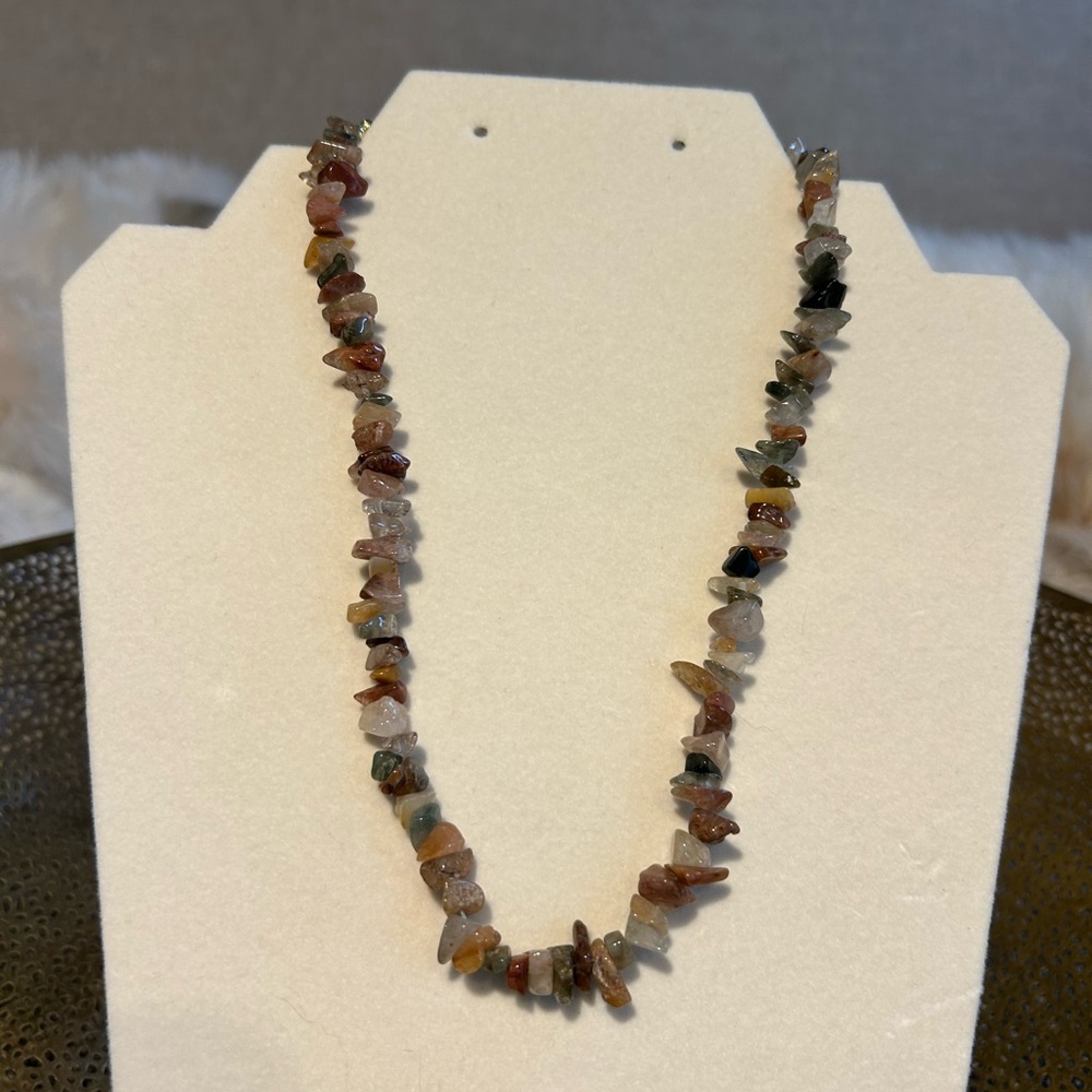Multicolor Vintage Stone Necklace NIB